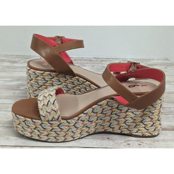 Mix No.6 Cammie Womens Size 8.5M Multicolor Chevron Wedge Heel Espadrille Sandal - Picture 7 of 11
